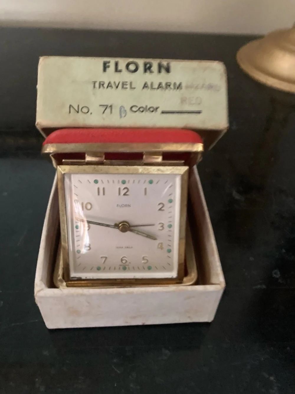 Vintage FLORN No. 71B Seven Jewel German Travel Alarm Clock